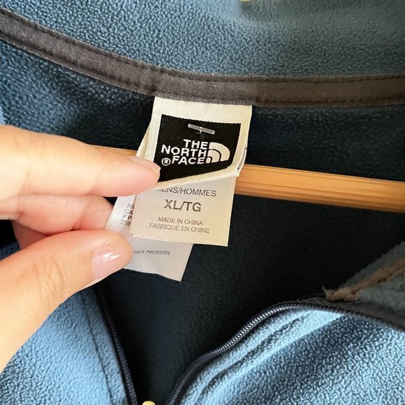 The North Face TKA 100 Micro 1/4 Zip Fleece Pullover Mens Size XL Blue Top A436‎ - Picture 2 of 8